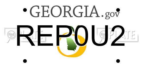 REP0U2 Georgia License Plate