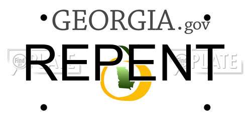 REPENT Georgia License Plate