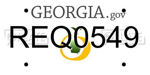 REQ0549 Georgia License Plate