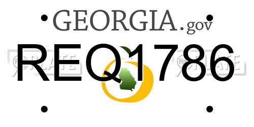 REQ1786 Georgia License Plate