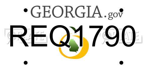 REQ1790 Georgia License Plate
