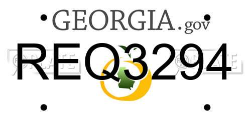 REQ3294 Georgia License Plate