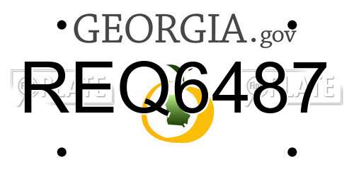 REQ6487 Georgia License Plate