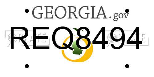 REQ8494 Georgia License Plate