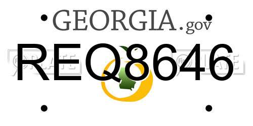 REQ8646 Georgia License Plate