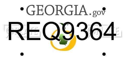 REQ9364 Georgia License Plate