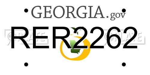 RER2262 Georgia License Plate