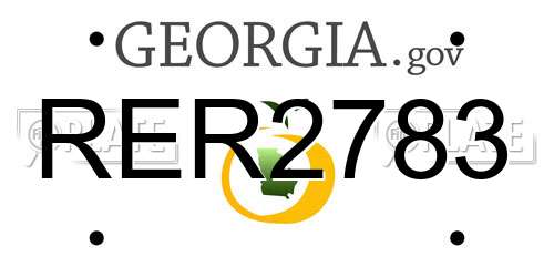 RER2783 Georgia License Plate