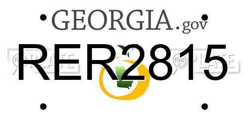 RER2815 Georgia License Plate