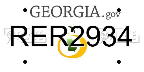RER2934 Georgia License Plate