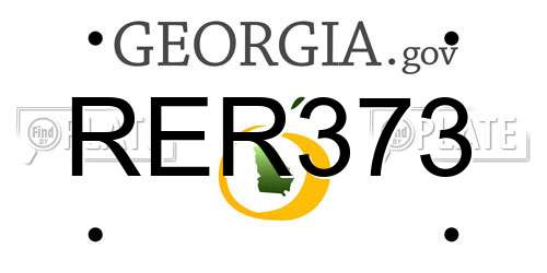 RER373 Georgia License Plate