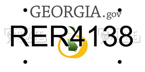 RER4138 Georgia License Plate