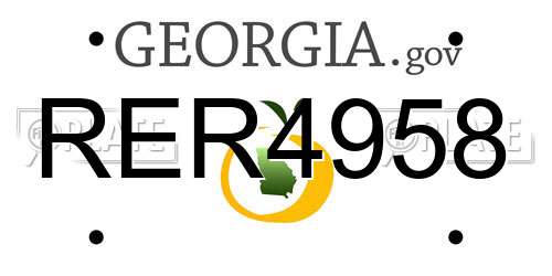 RER4958 Georgia License Plate