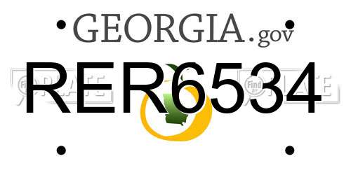 RER6534 Georgia License Plate