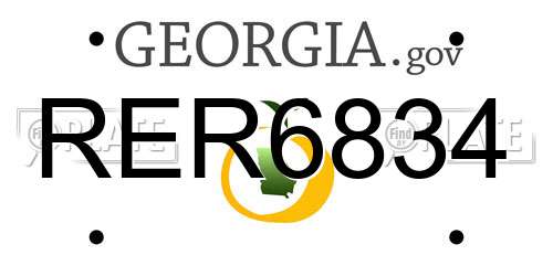 RER6834 Georgia License Plate
