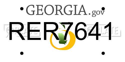 RER7641 Georgia License Plate