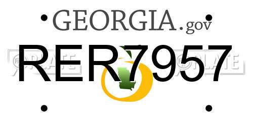 RER7957 Georgia License Plate
