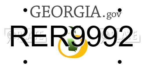 RER9992 Georgia License Plate