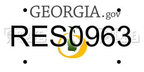 RES0963 Georgia License Plate