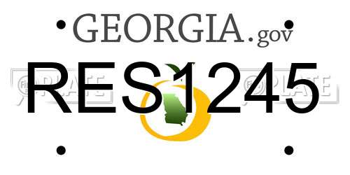 RES1245 Georgia License Plate