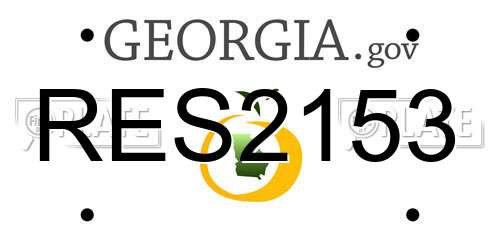 RES2153 Georgia License Plate