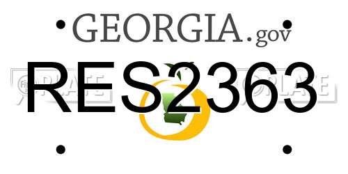 RES2363 Georgia License Plate