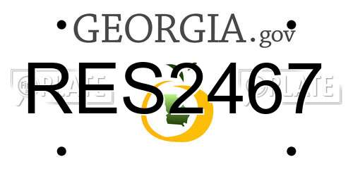 RES2467 Georgia License Plate