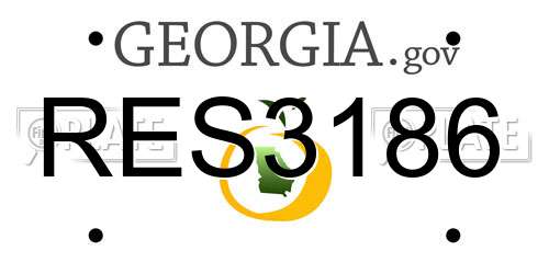 RES3186 Georgia License Plate