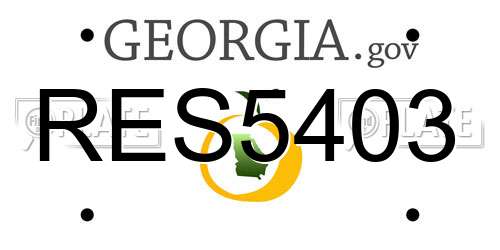 RES5403 Georgia License Plate