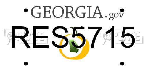 RES5715 Georgia License Plate