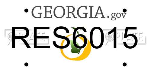 RES6015 Georgia License Plate