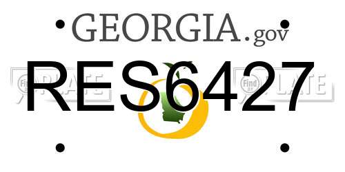 RES6427 Georgia License Plate