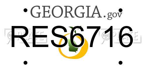 RES6716 Georgia License Plate