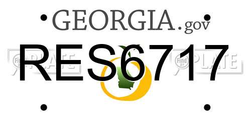 RES6717 Georgia License Plate