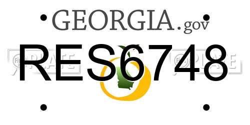 RES6748 Georgia License Plate