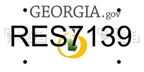 RES7139 Georgia License Plate