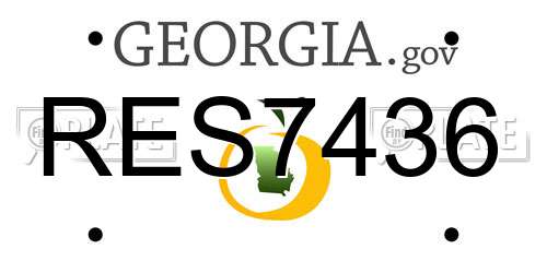 RES7436 Georgia License Plate
