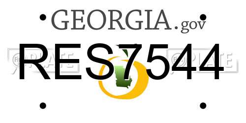 RES7544 Georgia License Plate