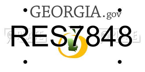 RES7848 Georgia License Plate