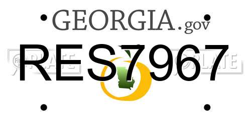 RES7967 Georgia License Plate