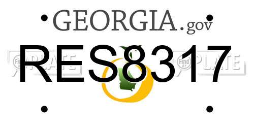 RES8317 Georgia License Plate