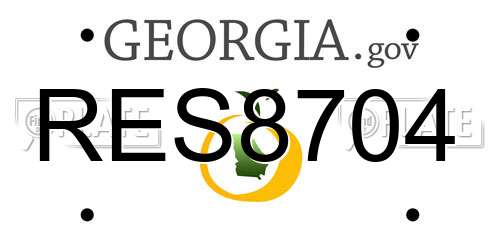 RES8704 Georgia License Plate