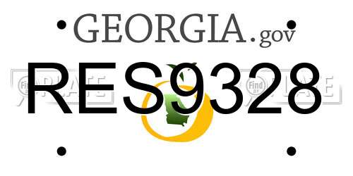 RES9328 Georgia License Plate