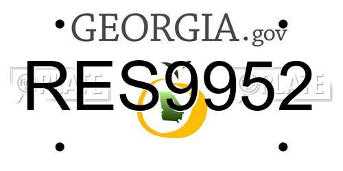 RES9952 Georgia License Plate