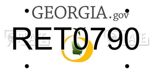 RET0790 Georgia License Plate