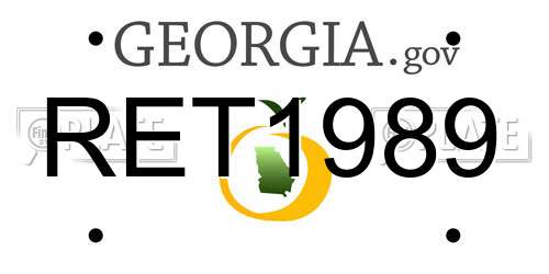 RET1989 Georgia License Plate