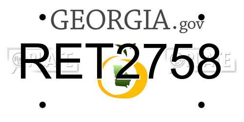 RET2758 Georgia License Plate