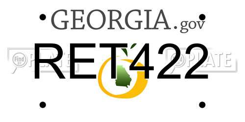 RET422 Georgia License Plate