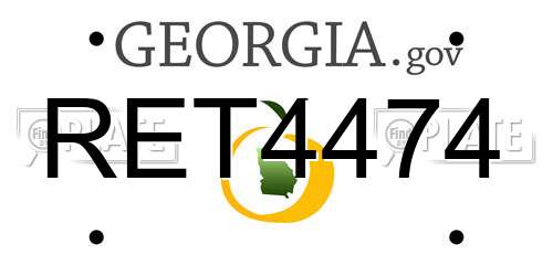 RET4474 Georgia License Plate