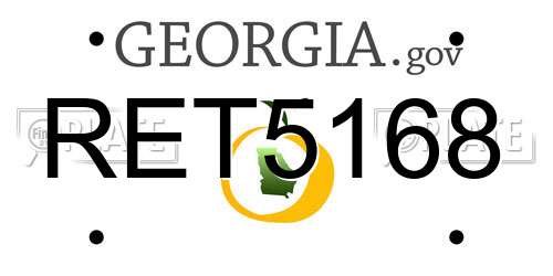 RET5168 Georgia License Plate